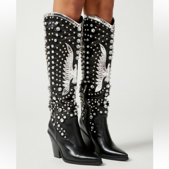 Azalea Wang Shoes - NWT Azalea Wang Upbeat Rhinestone Cowboy Boots